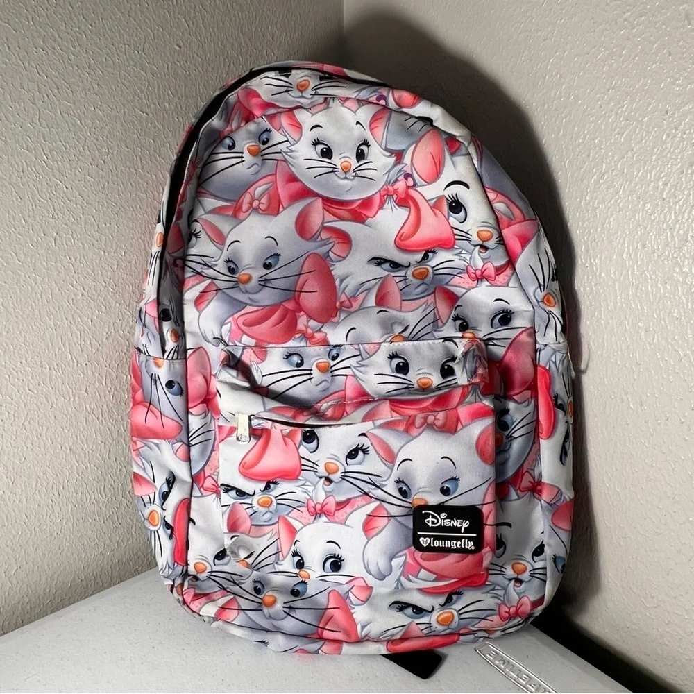 Disney Loungefly Marie Aristocats Bookbag Backpack Rare All Over Print
